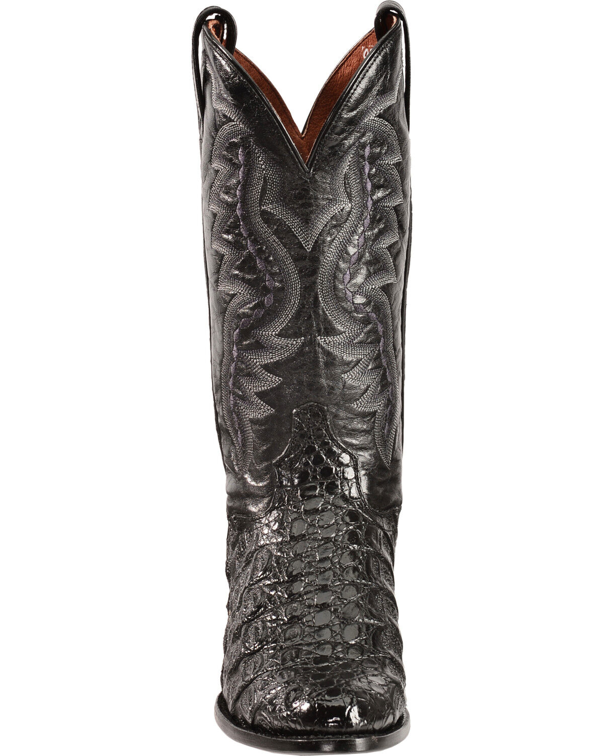 Image #4 - Dan Post Men's Flank Exotic Caiman Western Boots - Round Toe, Black, hi-res