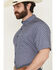 Image #2 - Cinch Men's Floral Geo Print Short Sleeve Button-Down Performance Stretch Western Shirt, Blue, hi-res