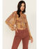 Beyond The Radar Women's Multi Patchwork Smocked Top, Multi, hi-res