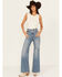 Image #1 - Levi's Women's Light Wash High Rise Slim Stretch Bell Jeans, Light Wash, hi-res