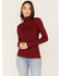 Cleo + Wolf Women's Ribbed Turtleneck Sweater, Ruby, hi-res