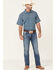 Panhandle Men's Performance Arrow Geo Print Short Sleeve Button Down Western Shirt , Blue, hi-res