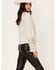 DANCASSAB Women's Bjork Leather Moto Biker Jacket, Ivory, hi-res
