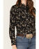 Rock & Roll Denim Women's Floral Print Western Snap Shirt, Charcoal, hi-res