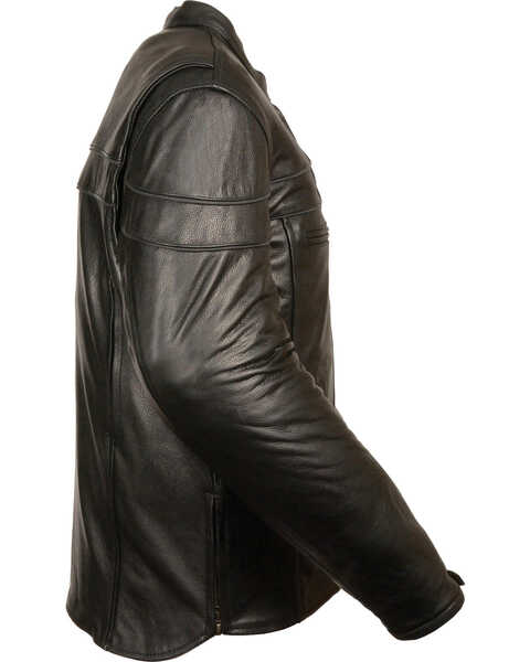 Image #2 - Milwaukee Leather Men's Sporty Scooter Crossover Jacket - Big - 3X, Black, hi-res