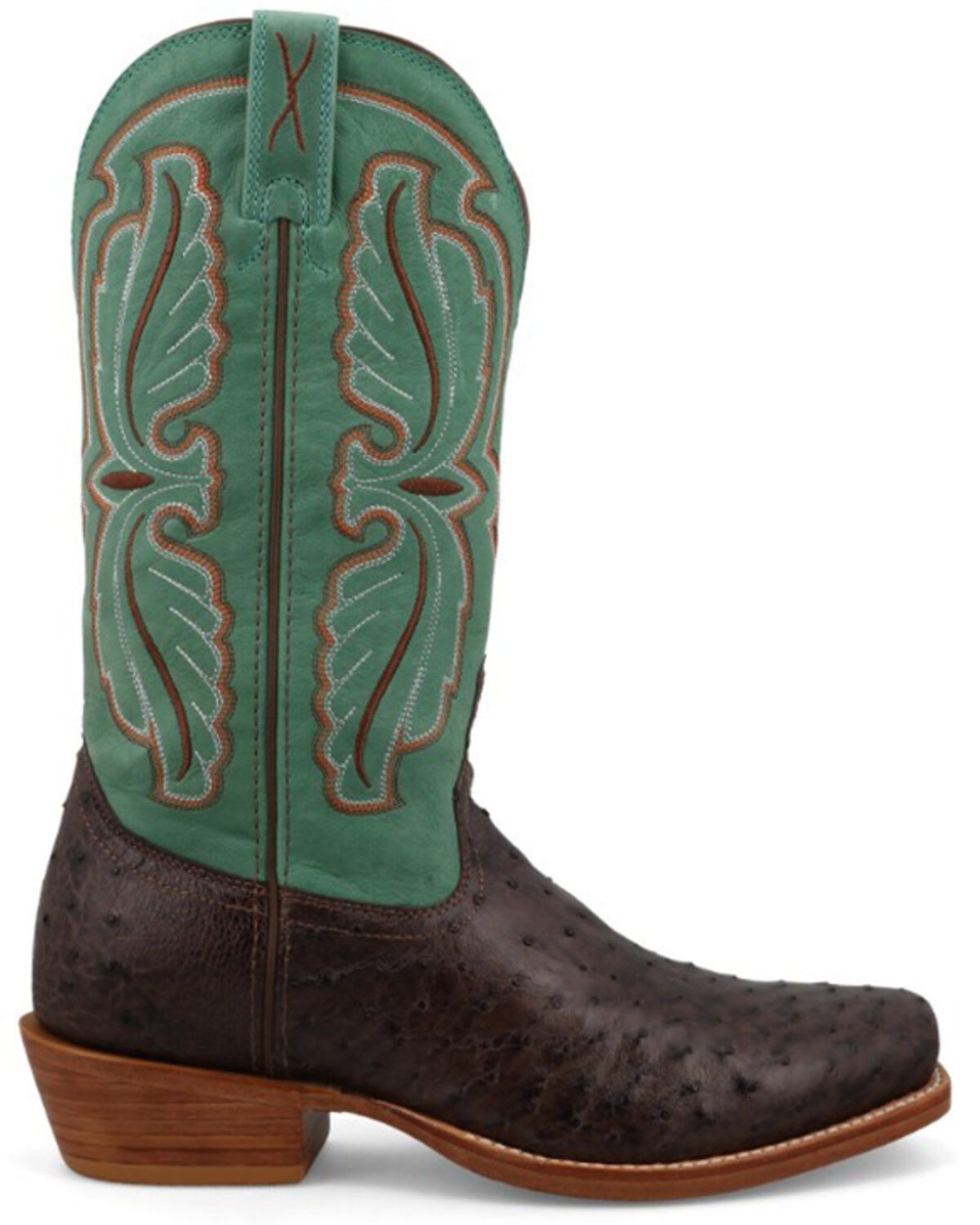 Image #2 - Twisted X Men's Reserve Exotic Full Quill Ostrich Western Boots - Square Toe, Jade, hi-res