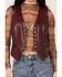 Image #3 - Revel Women's Solid Faux Leather Vest, Burgundy, hi-res