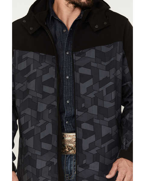 Image #3 - RANK 45® Men's Barrier Hooded Softshell Jacket, Charcoal, hi-res
