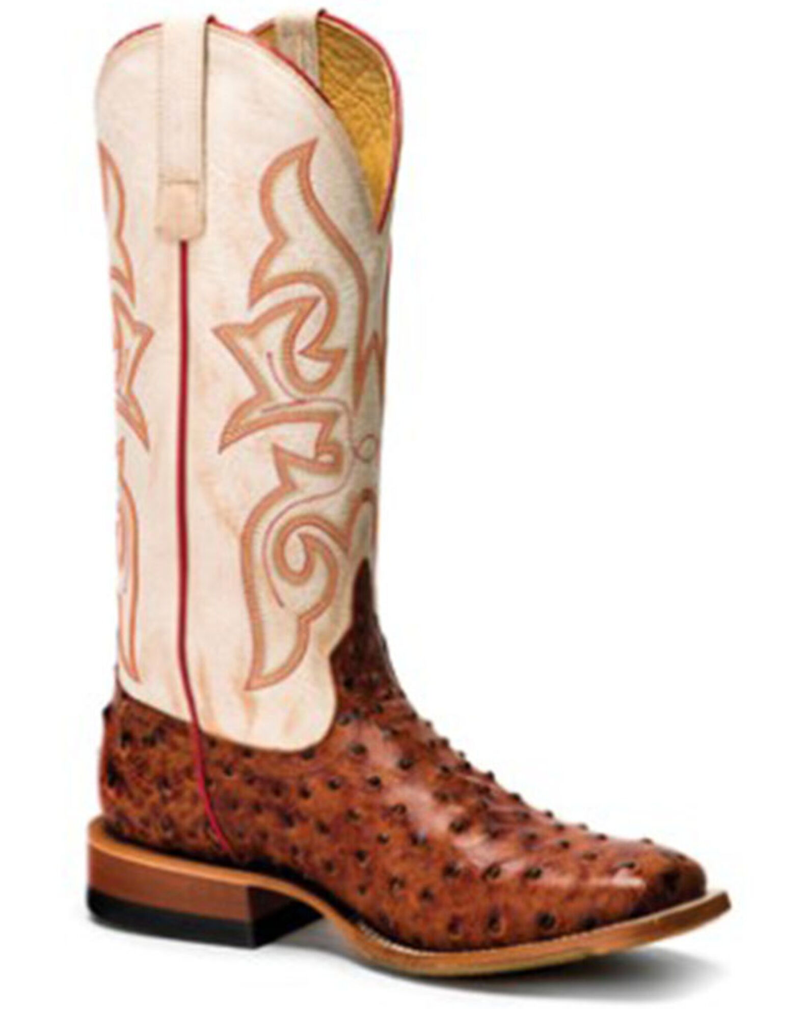 Horse Power Men s Bleached Bone Western Boots Broad Square Toe