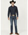 Image #1 - Cinch Men's Silver Label Medium Stonewash Performance Stretch Slim Straight Denim Jeans, Indigo, hi-res