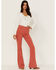 Image #1 - Idyllwind Women's High Risin' Flare Stretch Corduroy Jeans, Brick Red, hi-res