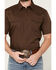 Image #3 - Gibson Trading Co Men's Solid Short Sleeve Snap Western Shirt, Dark Brown, hi-res