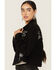 Image #2 - Blue B Women's Washed Embroidered Denim Jacket, Black, hi-res