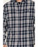 Brothers and Sons Men's Plaid Long Sleeve Button Down Western Flannel Shirt, Navy, hi-res