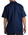 Image #2 - Dickies Men's Solid Short Sleeve Folded Work Shirt, Dark Blue, hi-res
