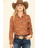 Image #1 - Ariat Women's Autumn Blossom Billie Jean Shirt, Brown, hi-res