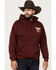 Image #1 - Coors Men's Boot Barn Exclusive Coors Banquet Logo Hooded Sweatshirt, Burgundy, hi-res
