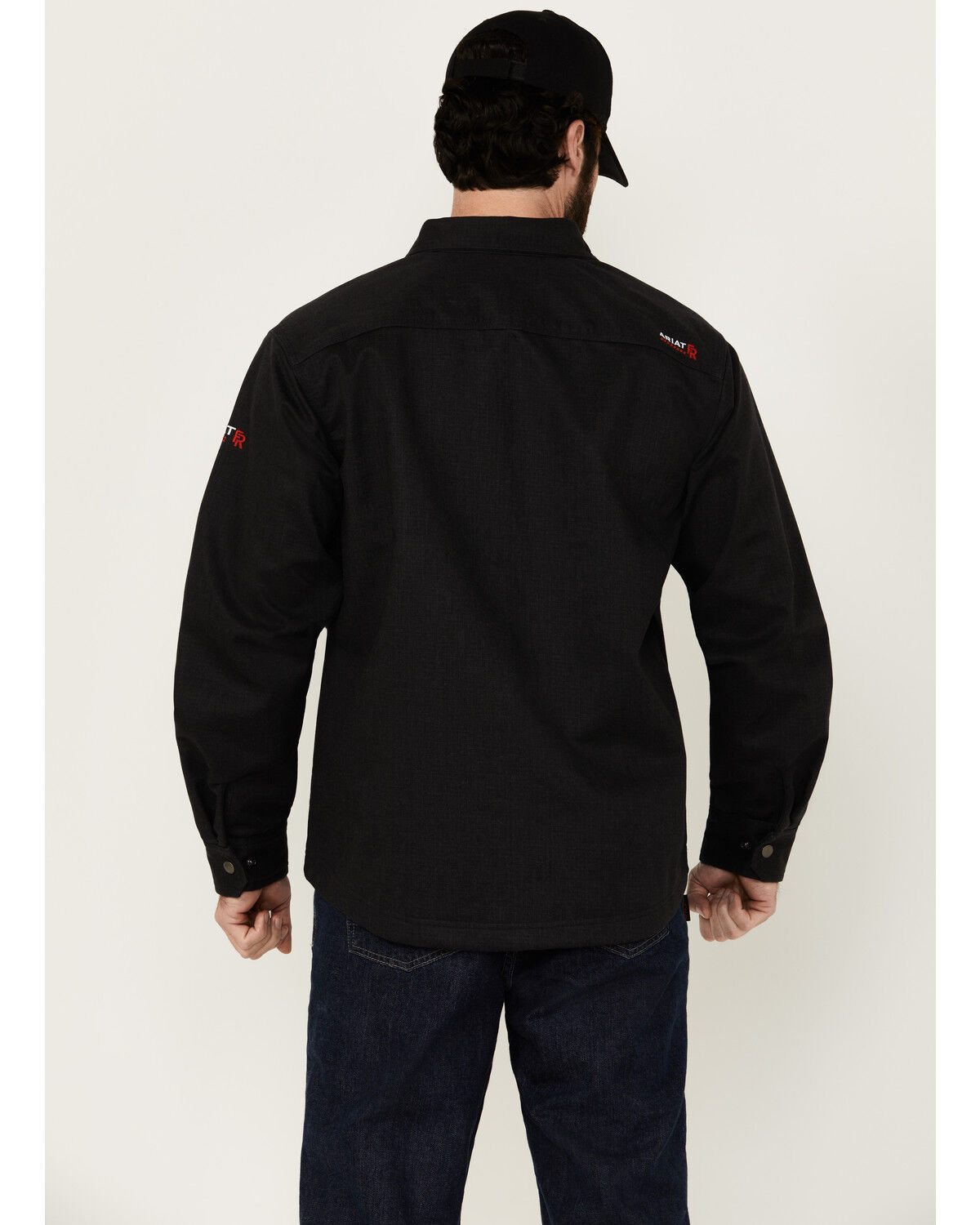 Image #4 - Ariat Men's FR Ripstop Softshell Shirt Jacket - Tall, Black, hi-res