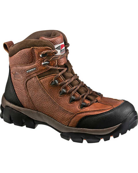 Avenger Men's No Exposed Metal Lace Up Work Boots, Brown, hi-res