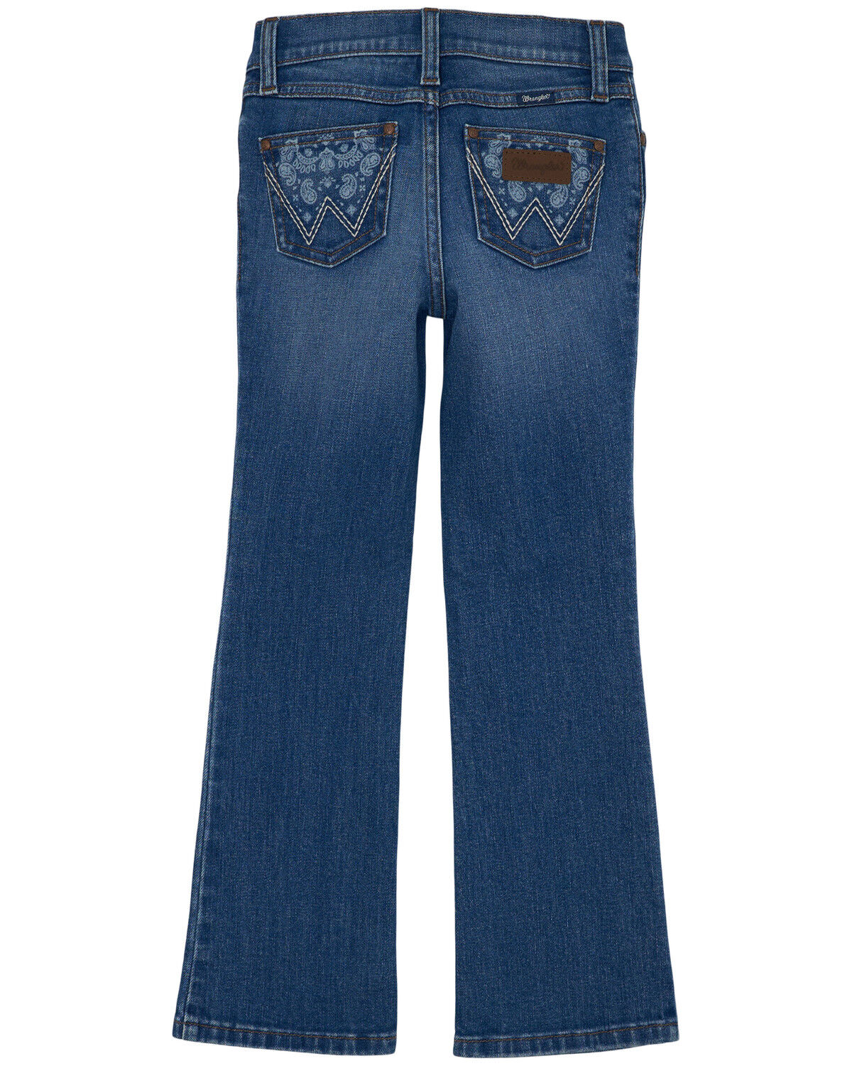 Image #1 - Wrangler Girls' Dark Wash Bootcut Stretch Denim Jeans, Dark Wash, hi-res