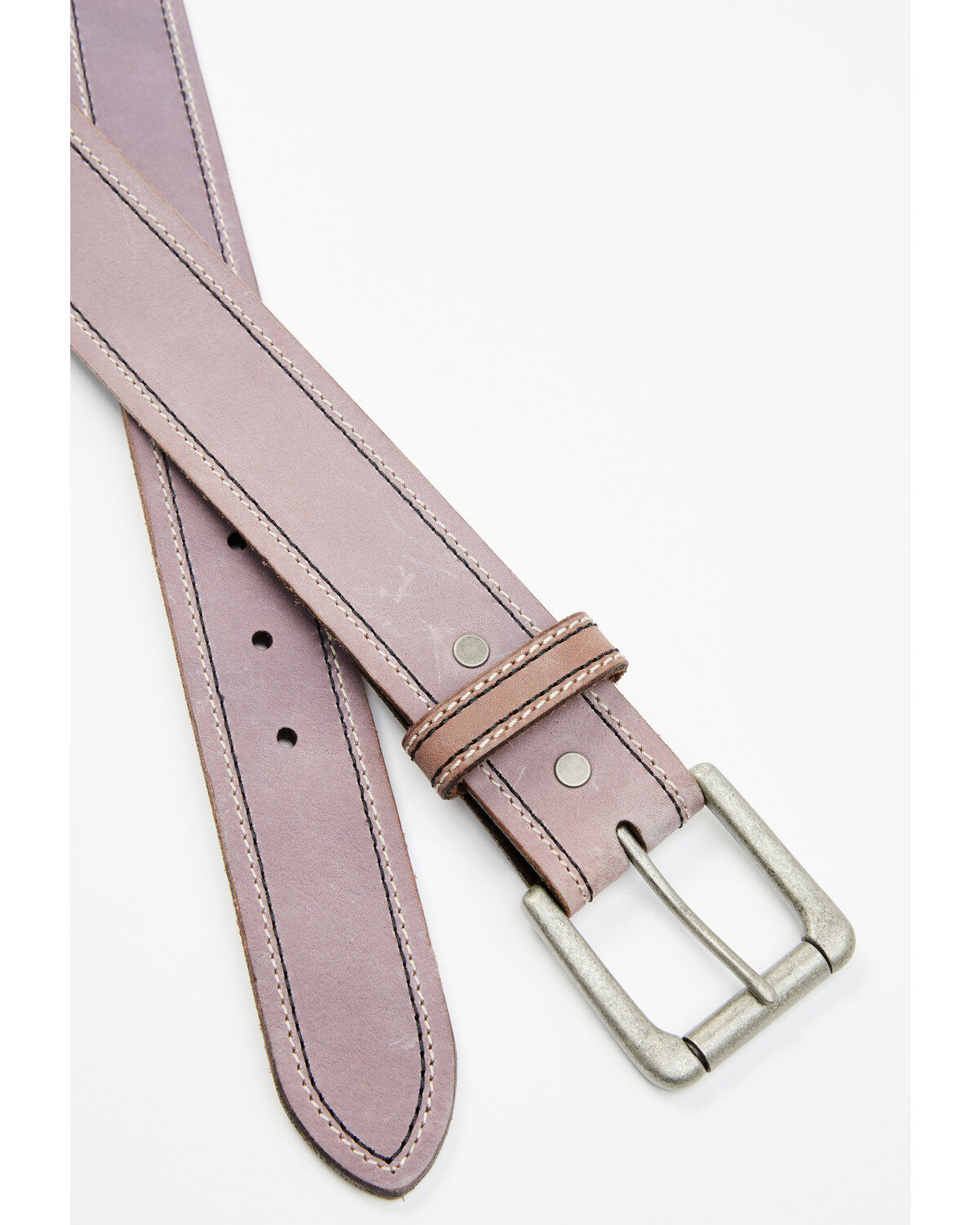 Image #2 - Hawx Men's Contrast Stitch Basic Belt, Dark Brown, hi-res