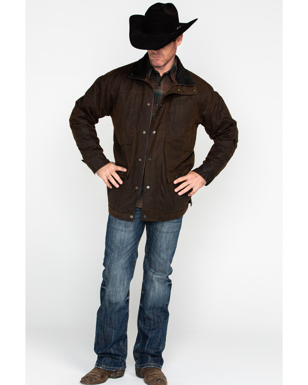 Image #7 - Outback Trading Men's Oilskin Deer Hunter Jacket, Bronze, hi-res