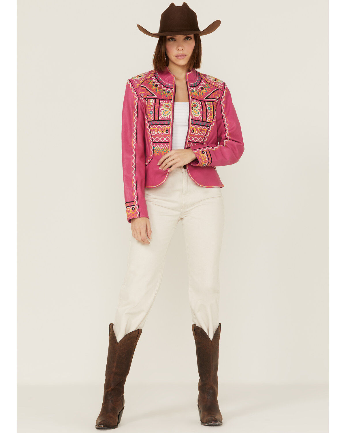 Image #2 - Double D Ranch Women's Festival of Colors Southwestern Geo Jacket, Pink, hi-res