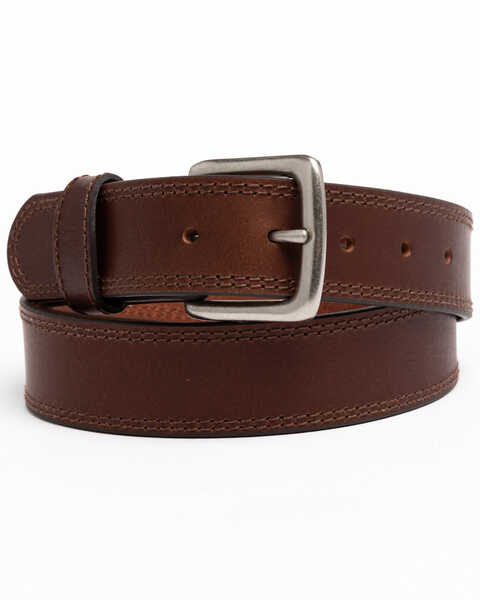 Hawx Men's Double Stitched Work Belt, Brown, hi-res
