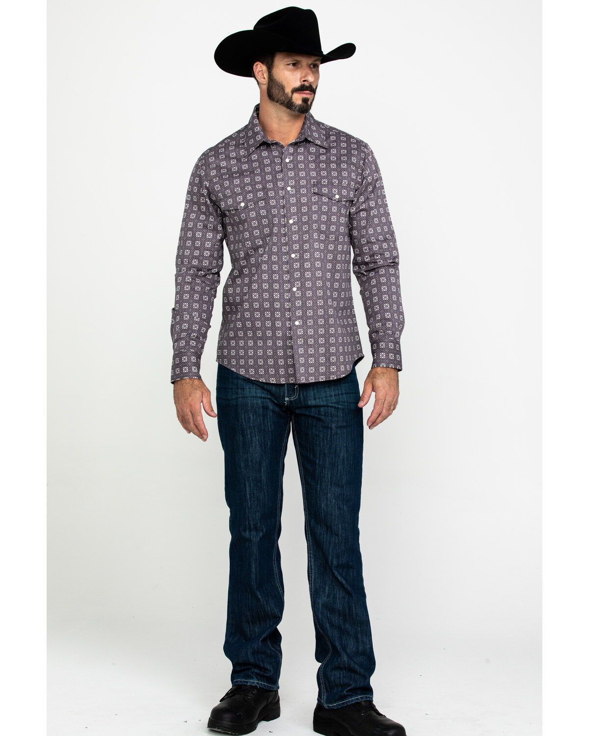 Image #6 - Rock & Roll Denim Men's FR Printed Floral Twill Long Sleeve Work Shirt , , hi-res