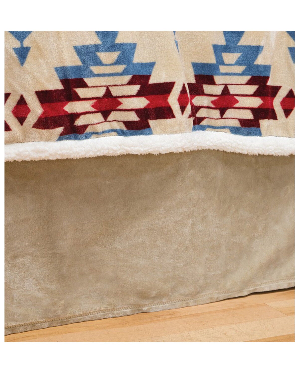 Carstens Home Cream / Khaki Solid Plush Velvet Bed Skirt - Queen Size, Brown, hi-res