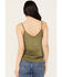 Image #4 - Shyanne Women's Crochet Lace Faux Suede Cami Top, Olive, hi-res