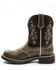 Image #3 - Shyanne Women's Adalia Floral Stitched Shaft Leather Western Boots - Wide Round Toe, Brown, hi-res