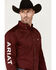 Image #1 - Ariat Men's Team Logo Twill Fitted Long Sleeve Button-Down Western Shirt, Burgundy, hi-res