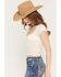 Image #2 - Wild Moss Women's Sheer Lace Short Sleeve Top, White, hi-res
