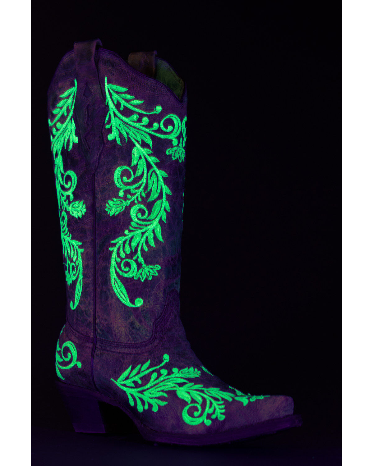 Image #2 - Corral Women's Blacklight Embroidered Western Boots - Snip Toe, Brown, hi-res