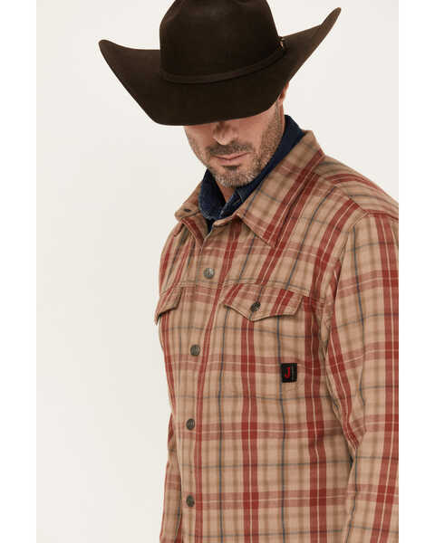 Justin Men's Plaid Print Jackson Shirt Jacket, Beige/khaki, hi-res