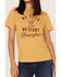 Image #3 - Wrangler Women's No Guts No Story Logo Graphic Tee, Mustard, hi-res