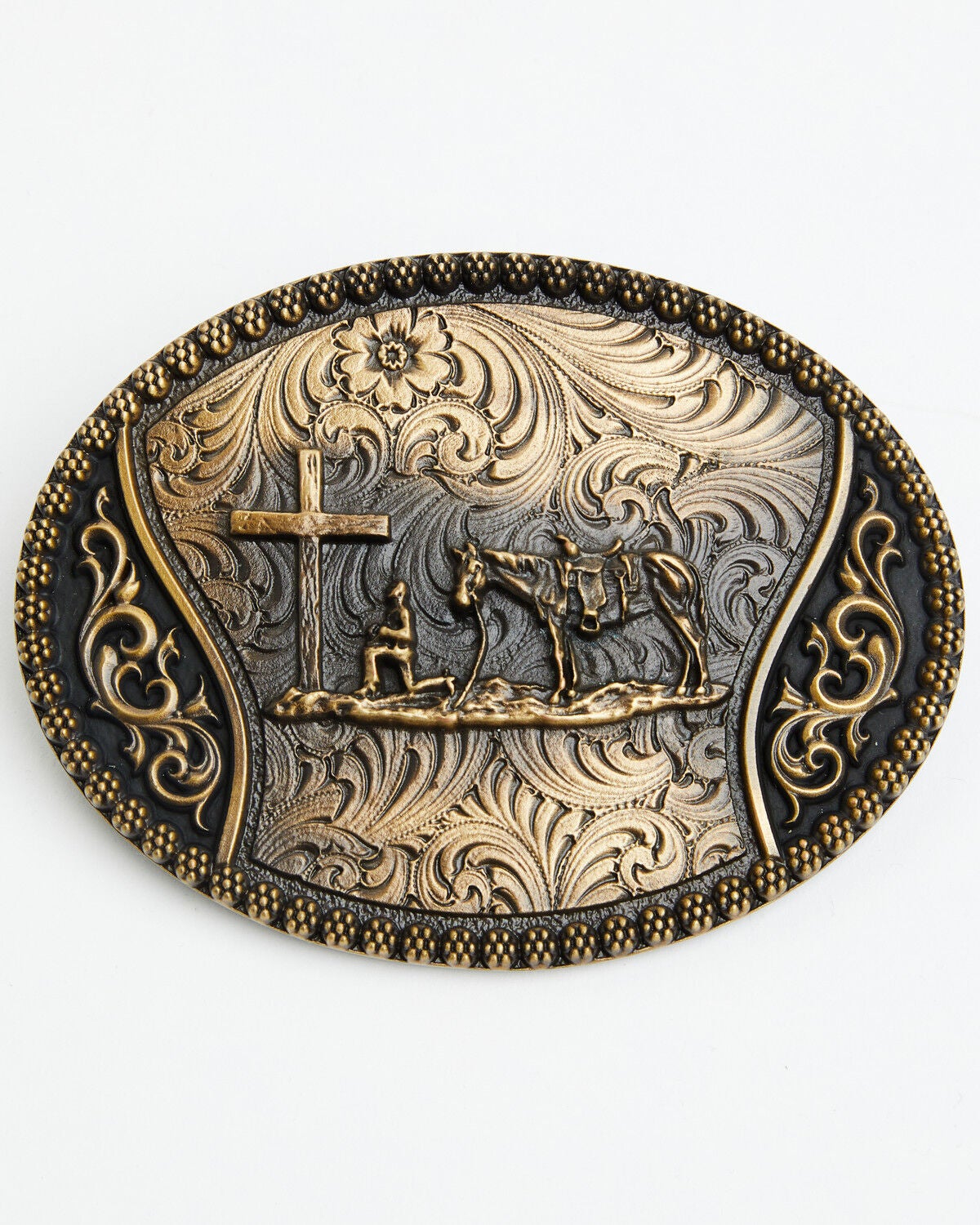 Image #1 - Cody James Christian Cowboy Belt Buckle, Gold, hi-res