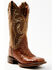 Dan Post Women's Exotic Full-Quill Ostrich Western Boots - Broad Square Toe, Brown, hi-res