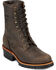 Image #1 - Chippewa Classic 8" Logger Boots - Steel Toe, Chocolate, hi-res