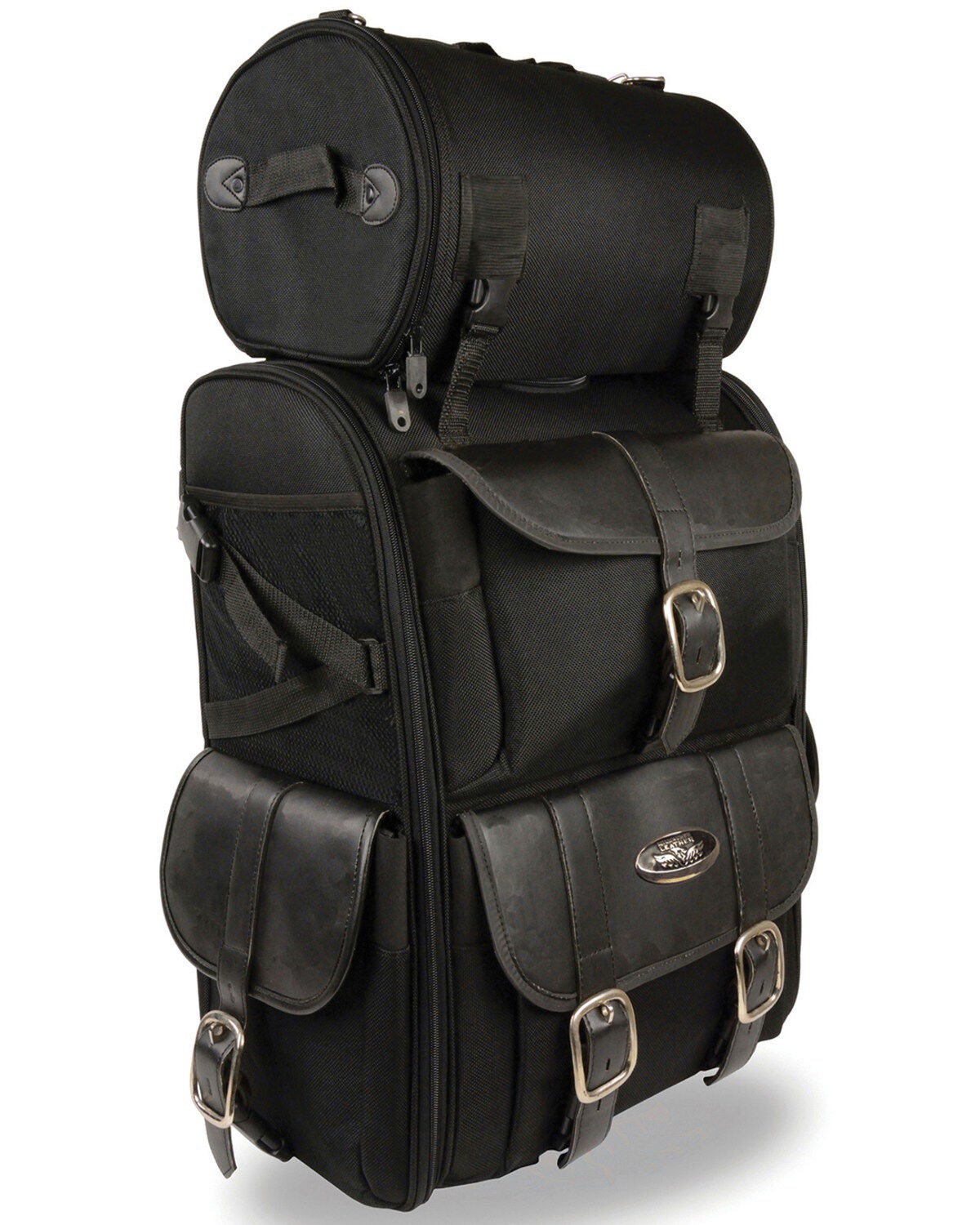 Milwaukee Leather Extra Large Two Piece Nylon Touring Pack, Black, hi-res