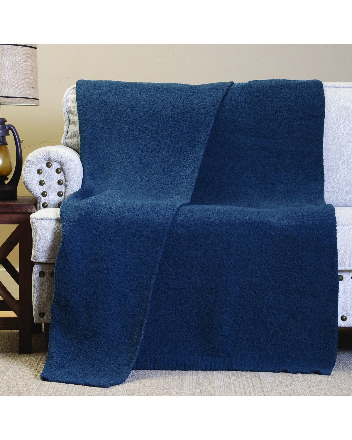 Carstens Home Indigo Skies Stretchy Throw Blanket, Blue, hi-res