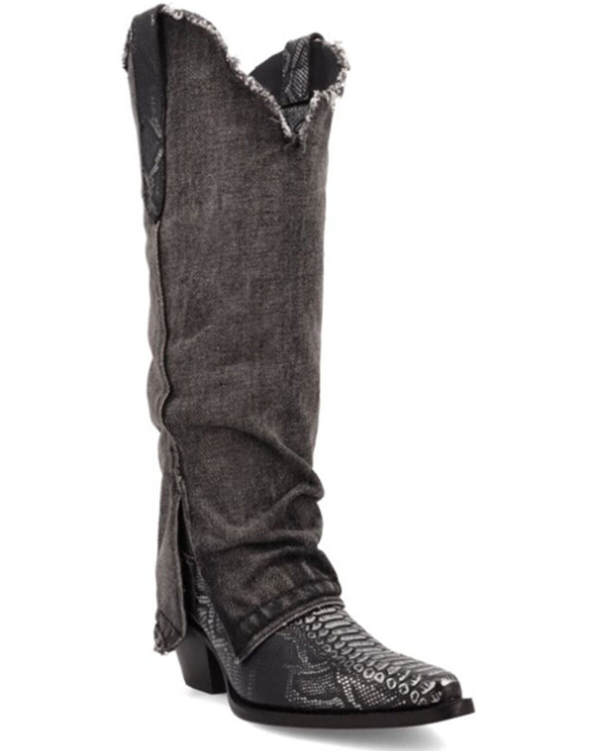 Dingo Women's Shabby Tall Western Boots - Snip Toe, Black, hi-res