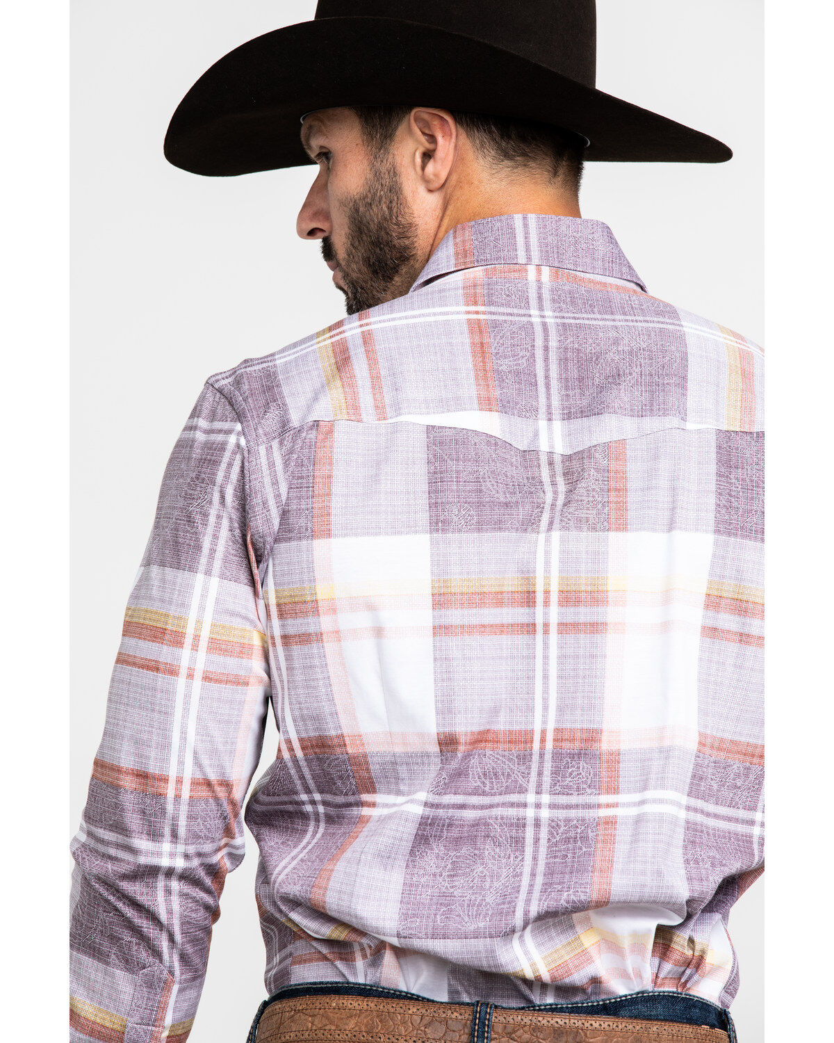 Image #5 - Scully Signature Soft Series Men's Large Plaid Snap Long Sleeve Western Shirt, Brown, hi-res