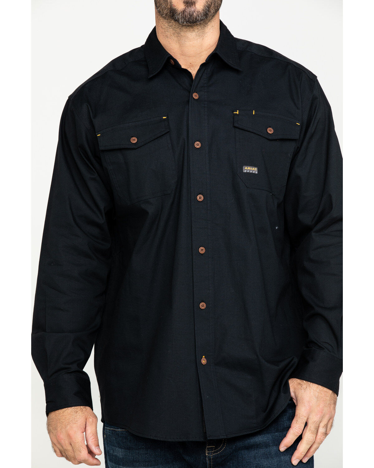 Image #4 - Ariat Men's Rebar Made Tough Durastretch Long Sleeve Work Shirt, , hi-res