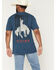 Image #1 - Ariat Men's Flag Bronco Short Sleeve Graphic T-Shirt, Blue, hi-res