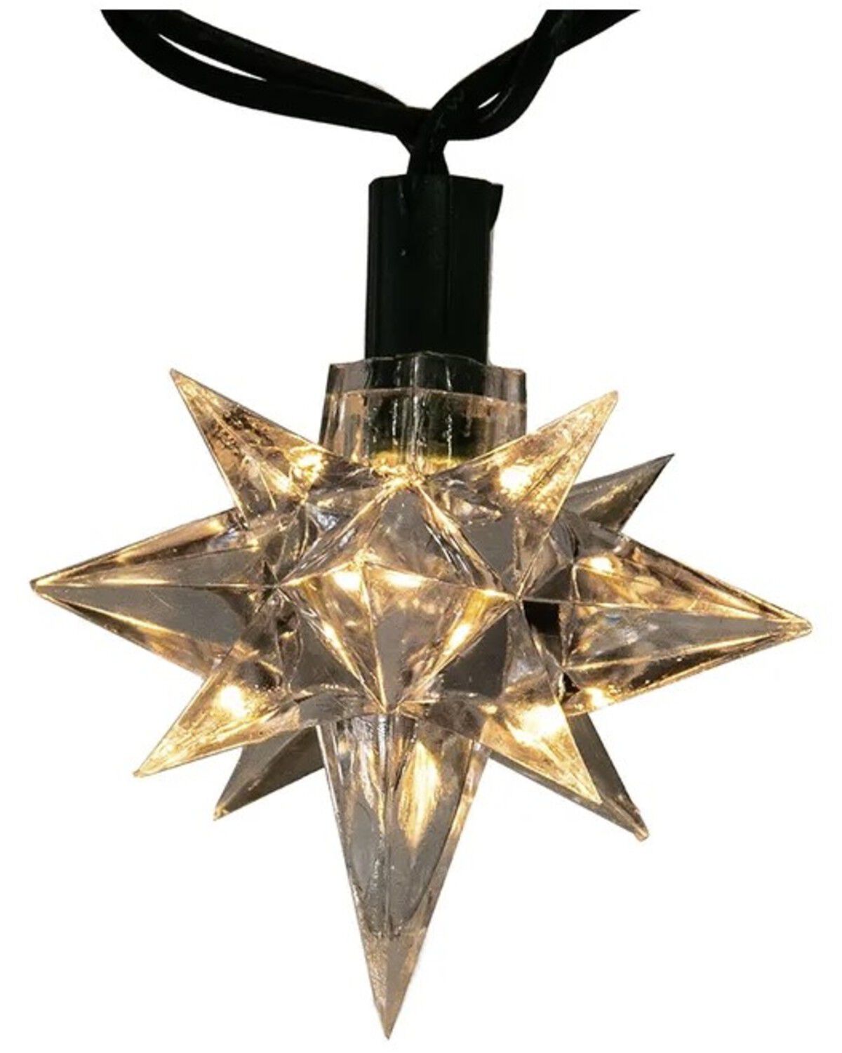 Image #1 - Kurt Adler 9' UL 10L Clear Diamond Star Light Set, Multi, hi-res