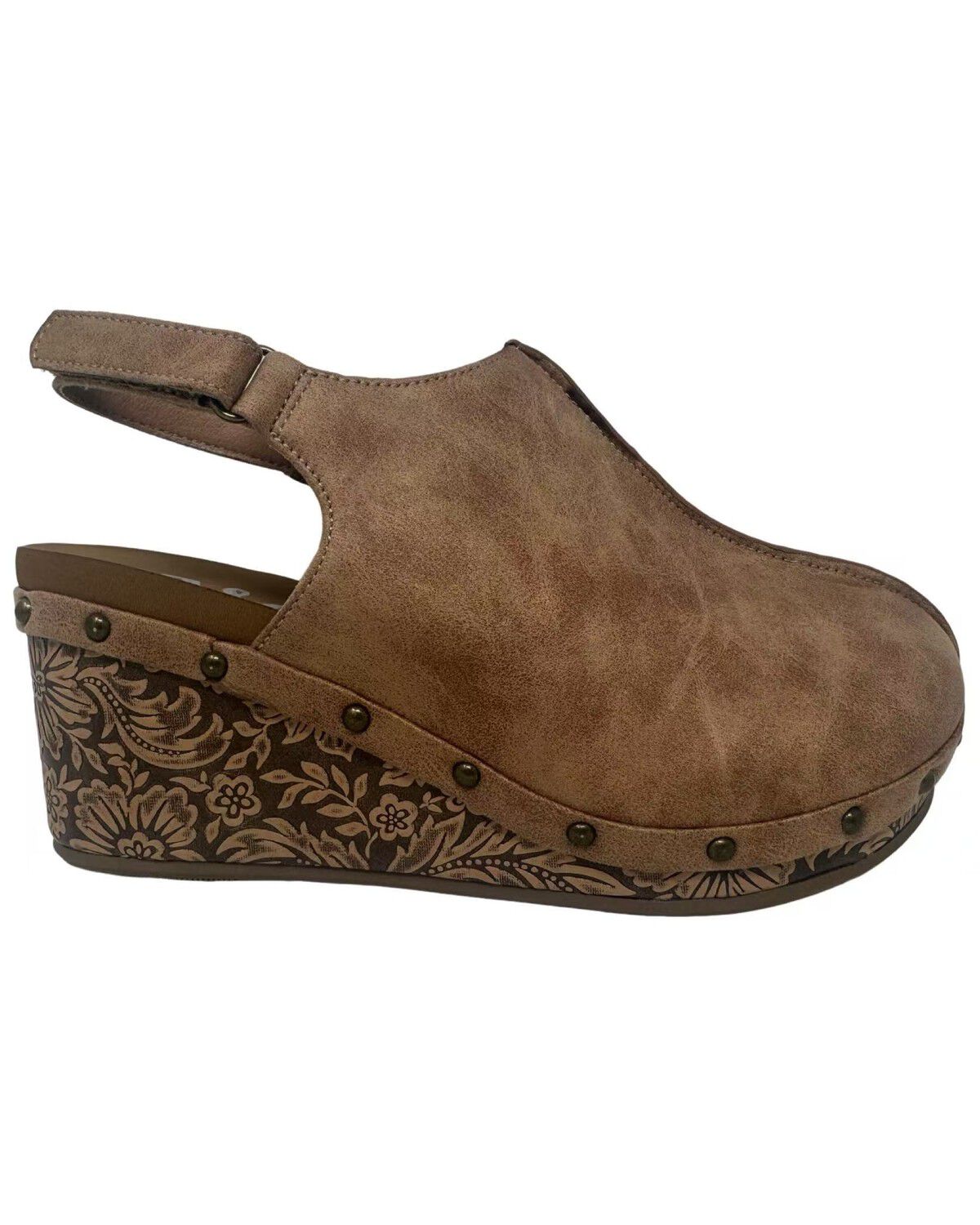 Image #2 - Very G Women's Miranda Wedge Shoes, Nude, hi-res