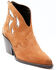 Image #1 - Dan Post Women's Embroidered Inlay Suede Fashion Booties - Pointed Toe, Tan, hi-res