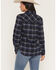 Image #4 - Shyanne Women's Riverfront Plaid Print Long Sleeve Button-Down Flannel Shirt, Navy, hi-res